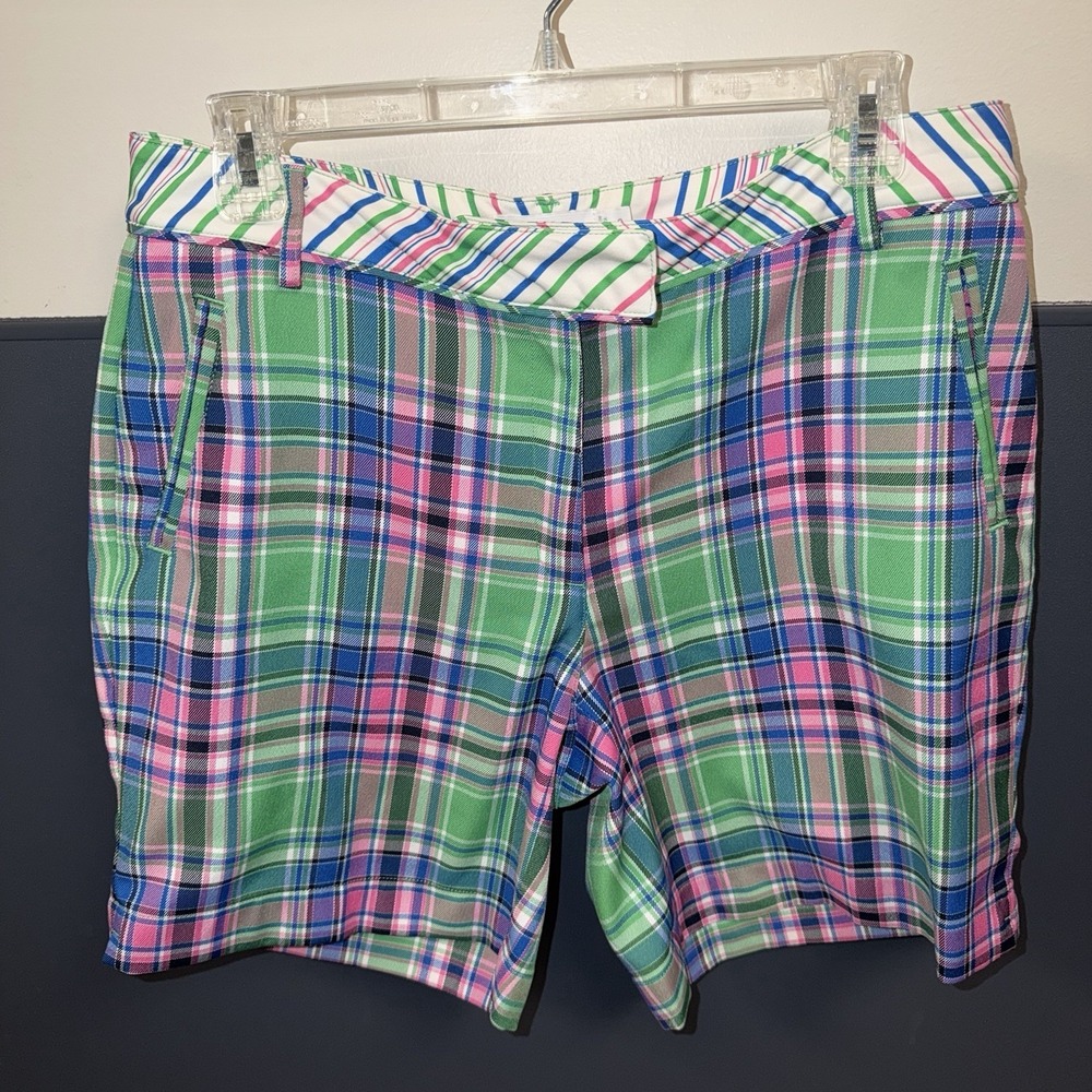 LADY HAGEN Golf Athletic Tennis Shorts Preppy Women's Size 8 Madras Plaid 7"